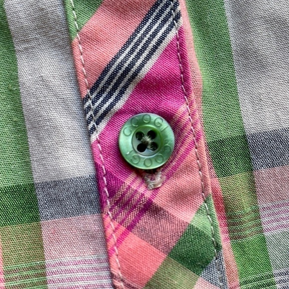 COOGI Little Kids Plaid Studded Patch Button Up Top Sz 6 - Picture 7 of 12